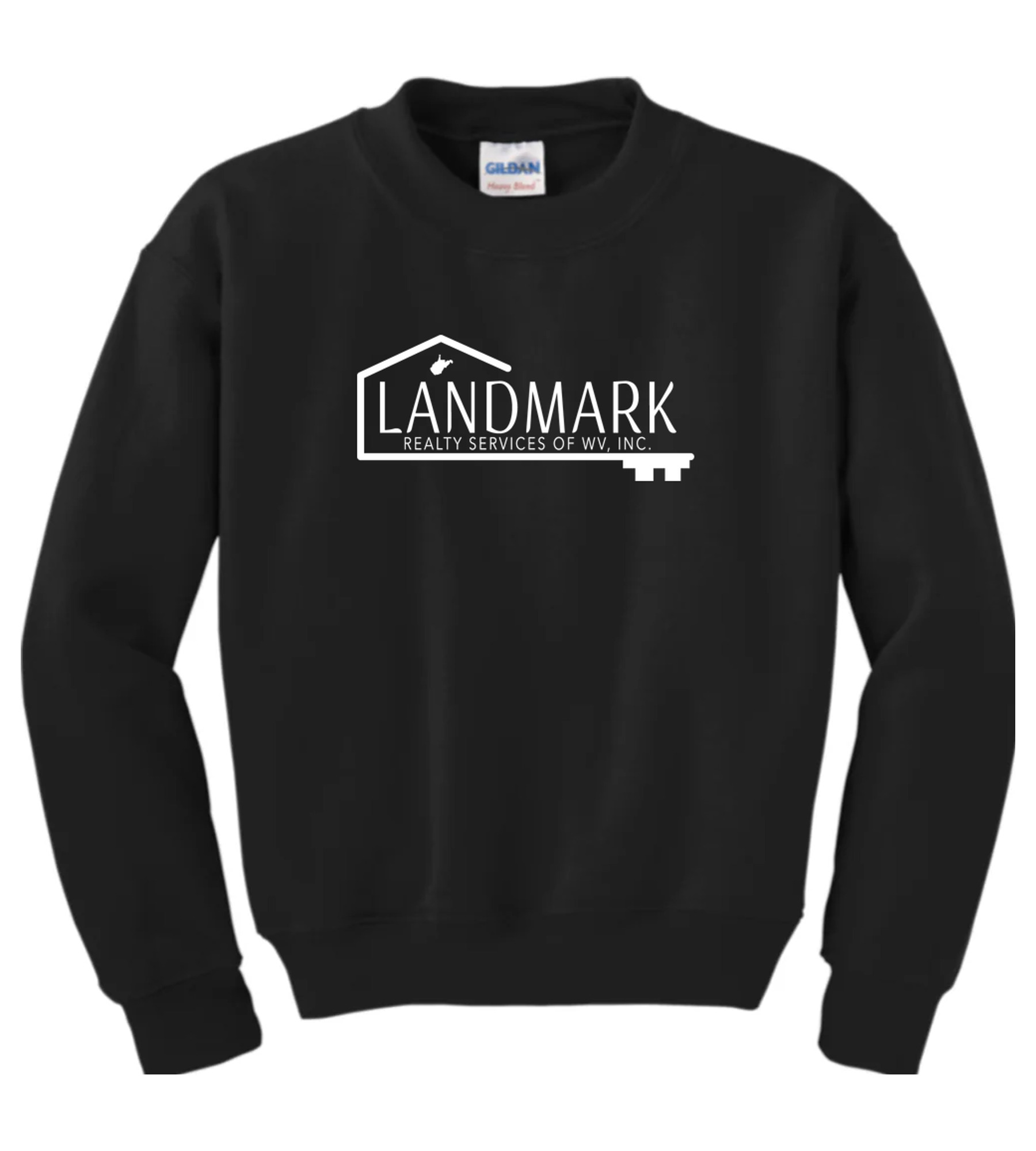 Gildan - Youth Heavy Blend Crewneck Sweatshirt Black with Small Logo